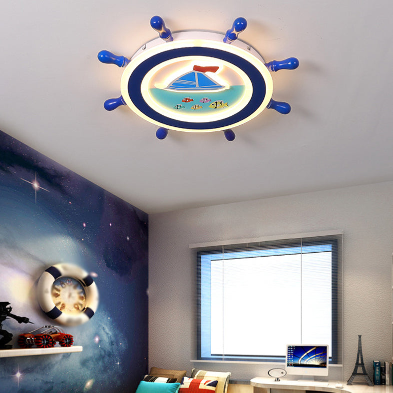 Anchor Flush Mount Ceiling Light 1 Light Acrylic Kids Flush Mount Ceiling Light for Bedroom