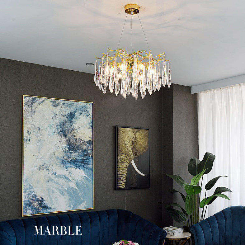 Branches Éclairage suspendu Aymordage Rustic Crystal Living Room Chandelier Pendant Light