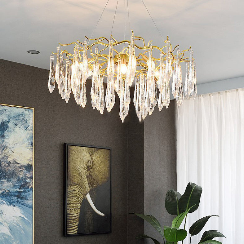 Branches Éclairage suspendu Aymordage Rustic Crystal Living Room Chandelier Pendant Light