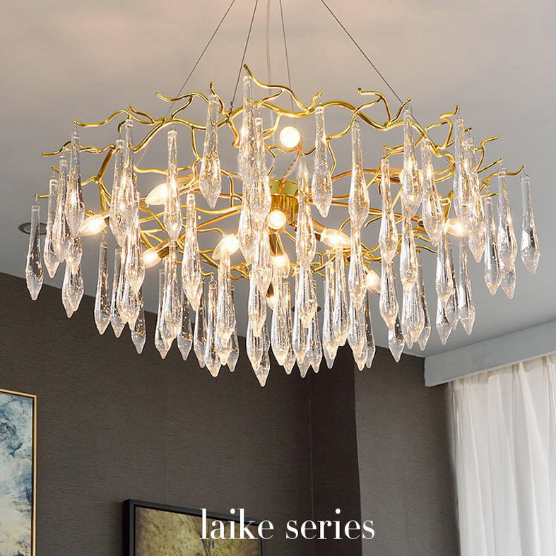 Branches Éclairage suspendu Aymordage Rustic Crystal Living Room Chandelier Pendant Light