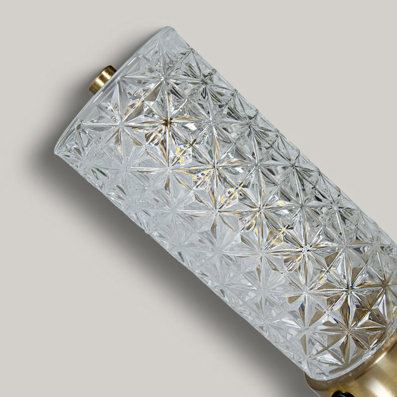 Lampada cilindrica di cristallo cilindrica Night Light Minimalist Gold Led Light per soggiorno