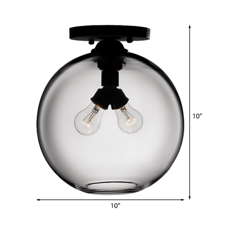 Luz montada en el techo global con rojo/cielo azul/ámbar/humo oscuro/sombra de cristal de café moderna lámpara de techo de 2 cabezas