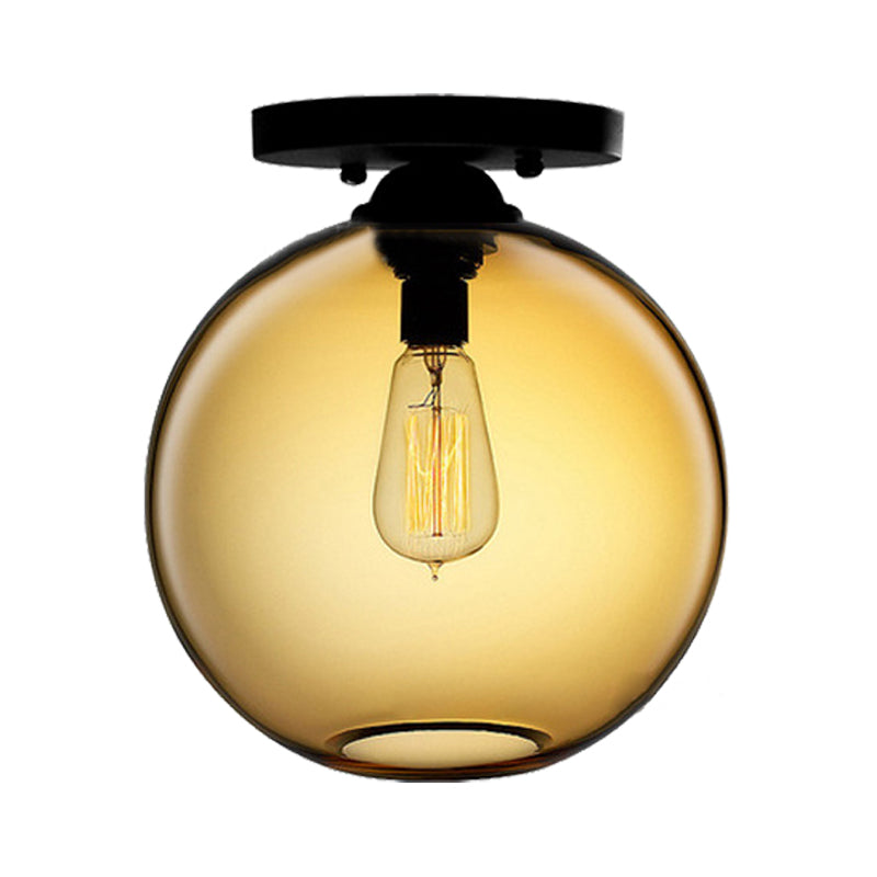 Red/Sky Blue/Amber/Dark Smoke/Coffee Orbit Ceiling Light Fixture Contemporary Glass 1 Head Indoor Ceiling Flush Mount