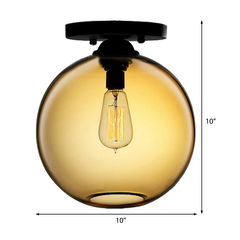Red/Sky Blue/Amber/Dark Smoke/Coffee Orbit Ceiling Light Fixture Contemporary Glass 1 Head Indoor Ceiling Flush Mount