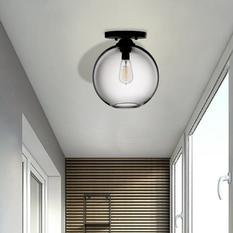 Red/Sky Blue/Amber/Dark Smoke/Coffee Orbit Ceiling Light Fixture Contemporary Glass 1 Head Indoor Ceiling Flush Mount
