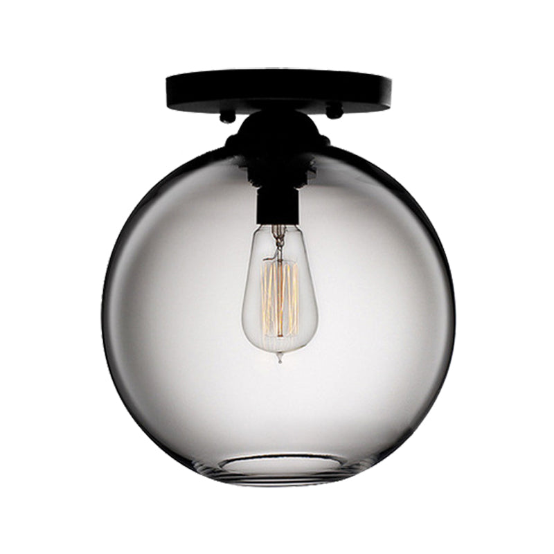 Red/Sky Blue/Amber/Dark Smoke/Coffee Orbit Ceiling Light Fixture Contemporary Glass 1 Head Indoor Ceiling Flush Mount
