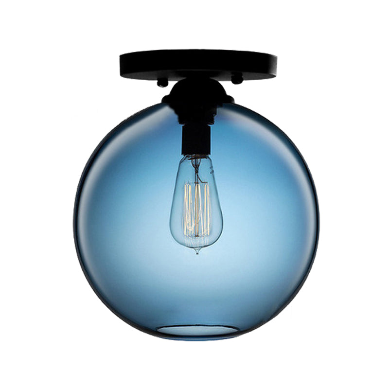 Red/Sky Blue/Amber/Dark Smoke/Coffee Orbit Ceiling Light Fixture Contemporary Glass 1 Head Indoor Ceiling Flush Mount