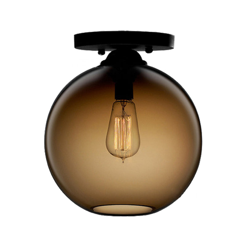 Red/Sky Blue/Amber/Dark Smoke/Coffee Orbit Ceiling Light Fixture Contemporary Glass 1 Head Indoor Ceiling Flush Mount