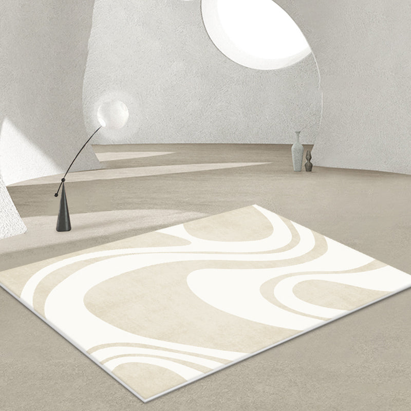 Tapis moderne de couleur claire, en Polyester, imprimé abstrait, avec support antidérapant, pour la décoration de la maison
