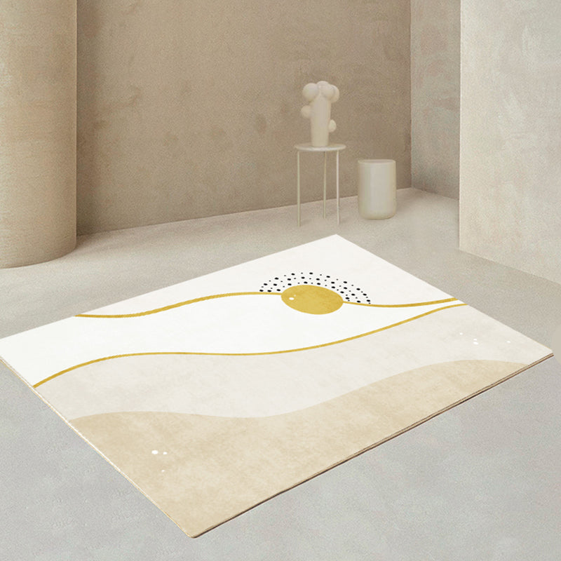 Tapis moderne de couleur claire, en Polyester, imprimé abstrait, avec support antidérapant, pour la décoration de la maison