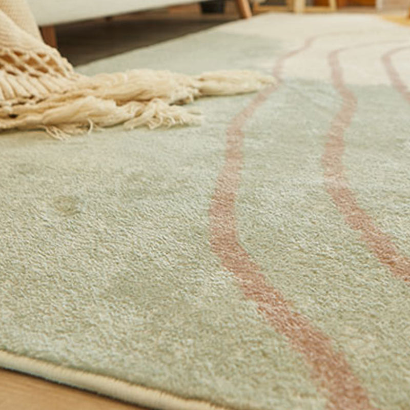 White Tone Simple Area Carpet Polyester Abstract Color Block Rug Washable Carpet for Home Decoration