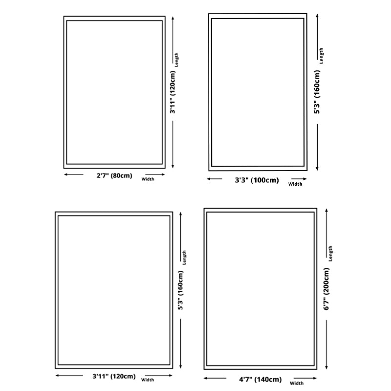 Multicolor Modern Area Carpet Polyester Abstract Print Indoor Rug Easy Care Carpet for Living Room