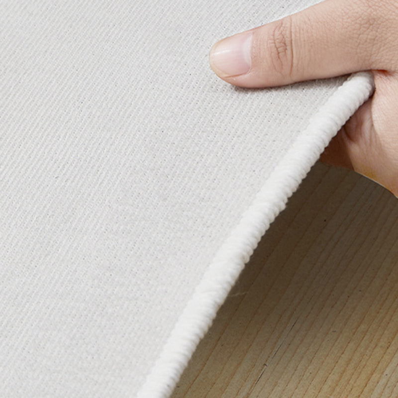 White Tone Trendy Rug Polyester Carpet Abstract Print Indoor Rug Anti-Slip Backing for Living Room