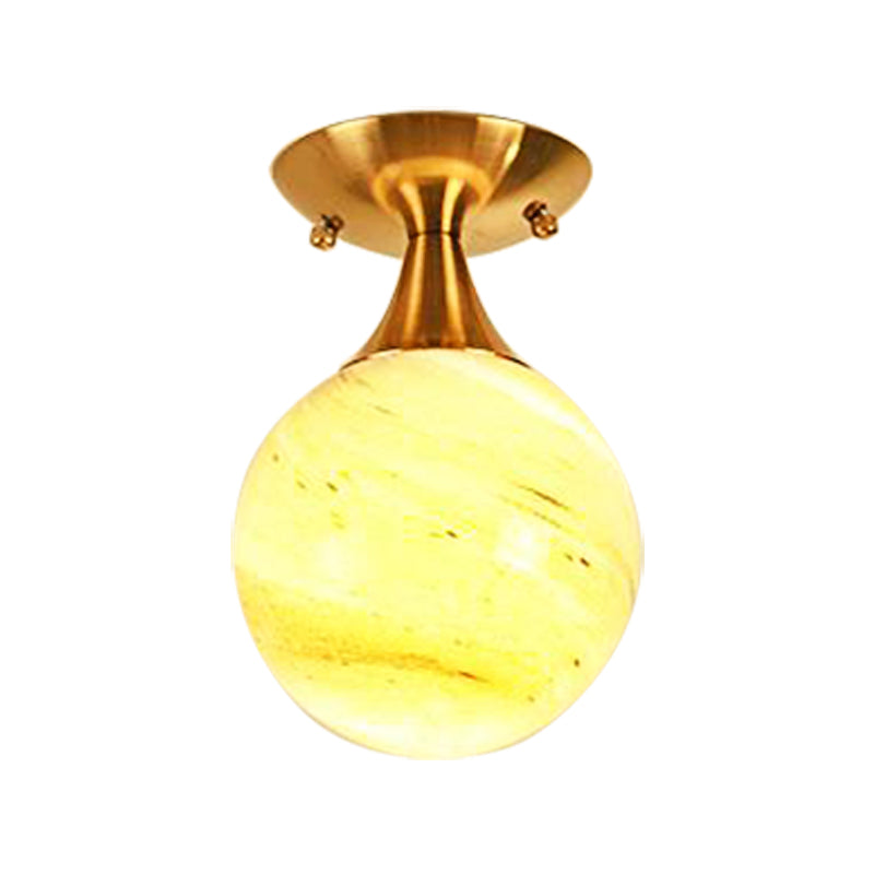 Illuminazione a semimontaggio in vetro bianco-giallo/grigio-blu/grigio fumo con paralume a sfera Nordic 1 lampadina da incasso a soffitto per foyer
