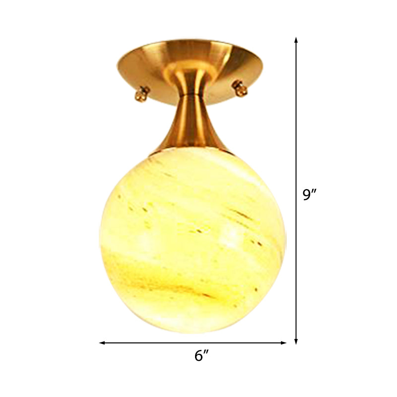 Illuminazione a semimontaggio in vetro bianco-giallo/grigio-blu/grigio fumo con paralume a sfera Nordic 1 lampadina da incasso a soffitto per foyer