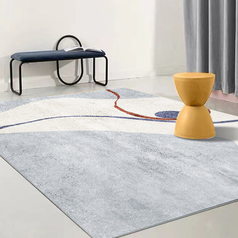 Color Mixed Modern Indoor Rug Polyester Color Block Carpet Non-Slip Backing Rug for Home Decoration