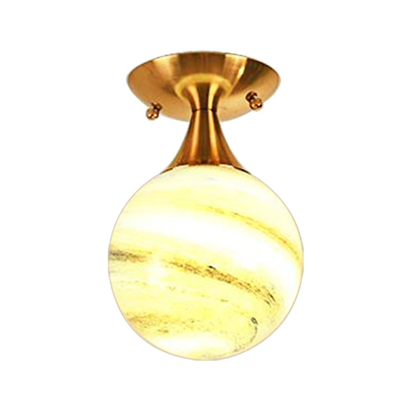 Illuminazione a semimontaggio in vetro bianco-giallo/grigio-blu/grigio fumo con paralume a sfera Nordic 1 lampadina da incasso a soffitto per foyer