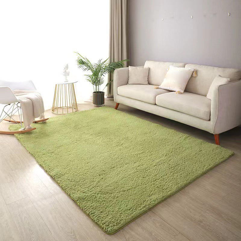 Rapis blanc tapis en polyester la zone de couleur solide tapis de support de tapis sans glissement pour le salon