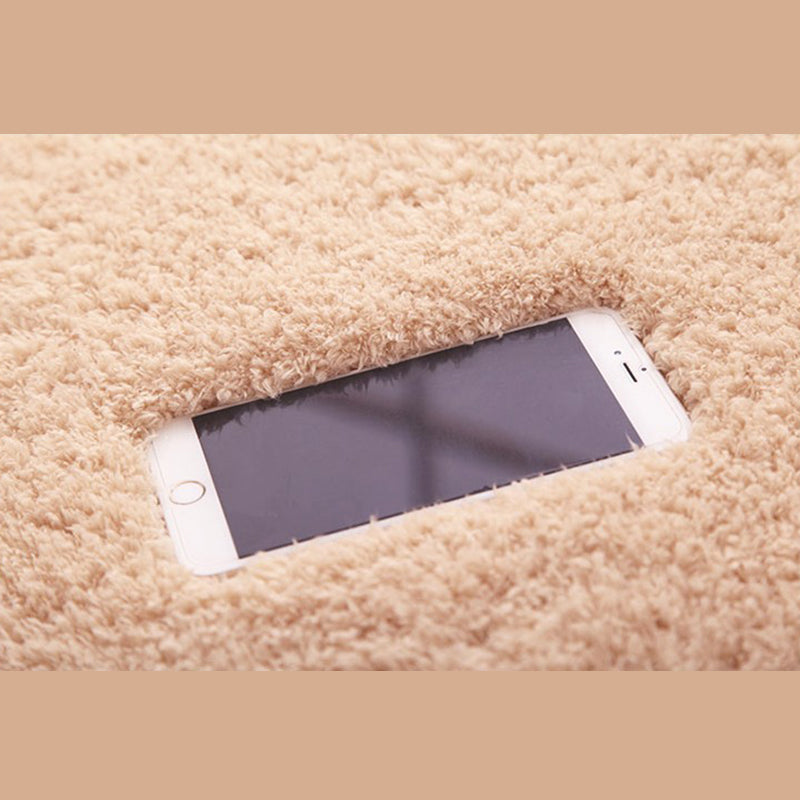 Rapis blanc tapis en polyester la zone de couleur solide tapis de support de tapis sans glissement pour le salon