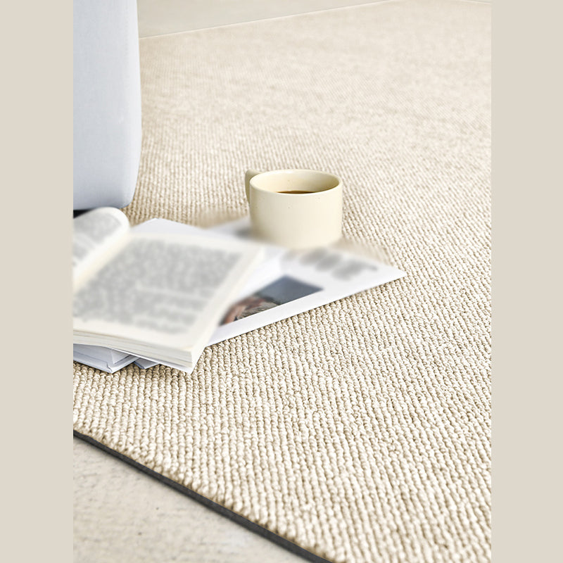 Contemporary Indoor Room Carpet Beige Solid Color Area Carpet Polyester Washable Indoor Carpet