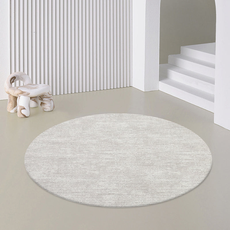 Gray Living Room Carpet Casual Solid Color Area Carpet Polyester Washable Indoor Rug