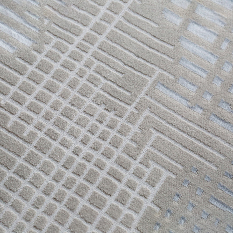 Gray Living Room Carpet Casual Solid Color Area Carpet Polyester Washable Indoor Rug