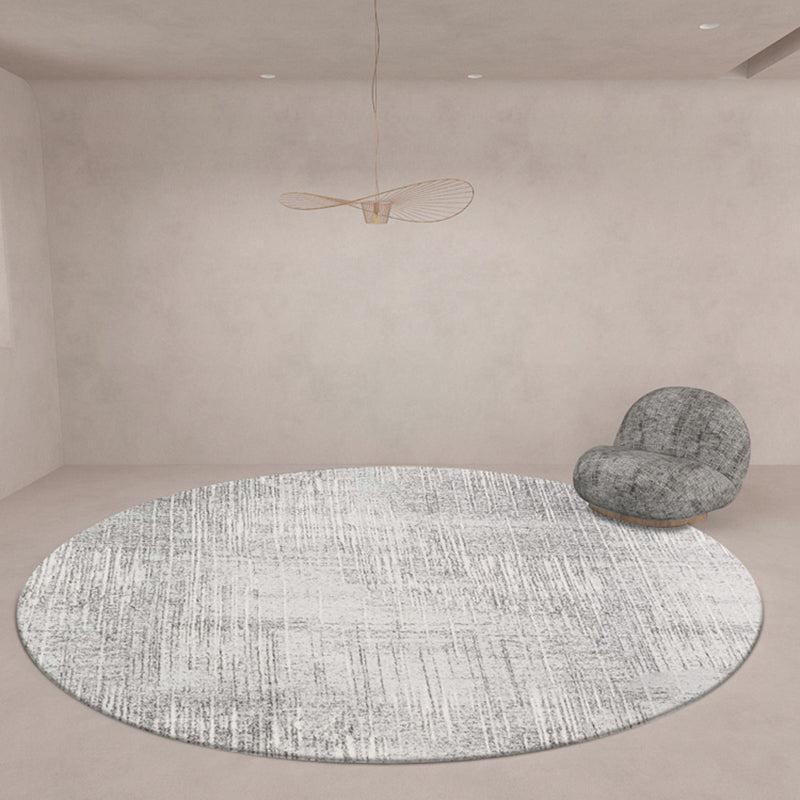 Gray Living Room Carpet Casual Solid Color Area Carpet Polyester Washable Indoor Rug