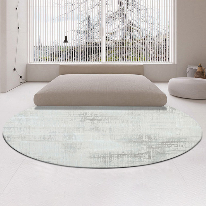 Gray Living Room Carpet Casual Solid Color Area Carpet Polyester Washable Indoor Rug