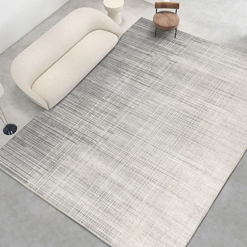 Gray Modern Area Carpet Polyester Solid Color Carpet Anti-Split Indoor Carpet for Living Room