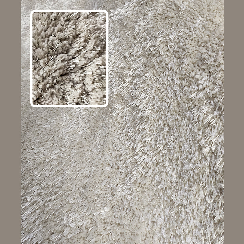Milk White Living Room Area Carpet Modern Pure Color Carpet Area Polyester Washable Rug