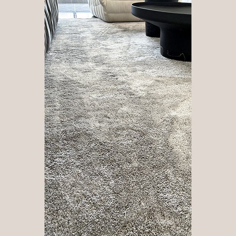 Milk White Living Room Area Carpet Modern Pure Color Carpet Area Polyester Washable Rug