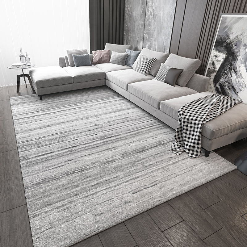 Gray Pure Color Carpet Polyester Casual Area Carpet Anti-Split Rug for Indoor Room