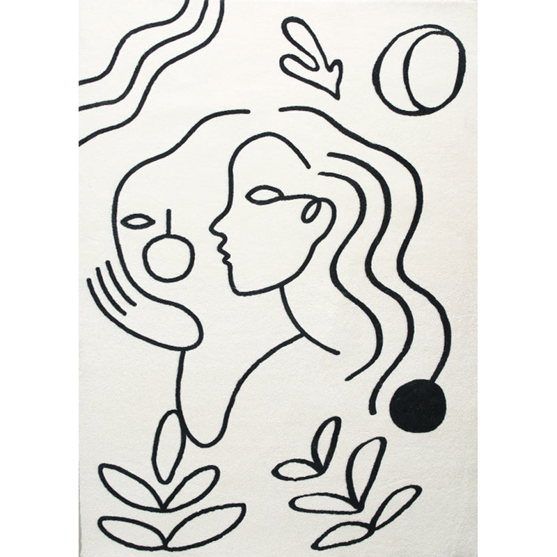 Simplicity Carpet Modern Nordic Area Rug Polyester Stain Resistant Indoor Rug for Living Room