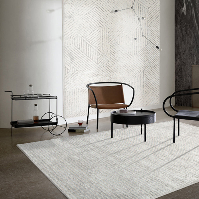 Modern Living Room Carpet Gray Polyester Indoor Rug Anti-Split Backing Rug