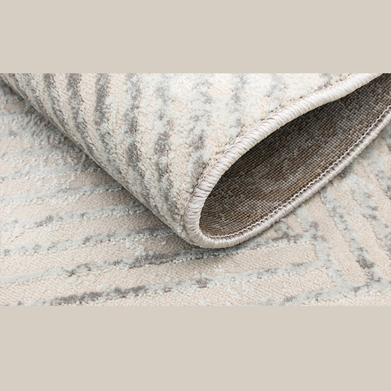 Modern Living Room Carpet Gray Polyester Indoor Rug Anti-Split Backing Rug