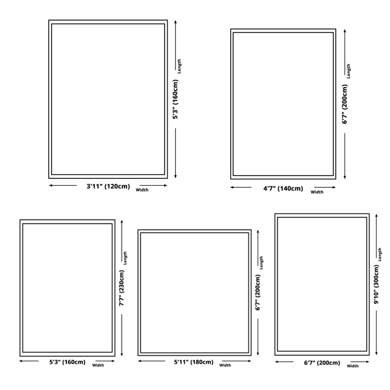 Nordic Area Carpet Contrast Panel Indoor Rug Polyester Living Room Carpet with Non-Slip Backing