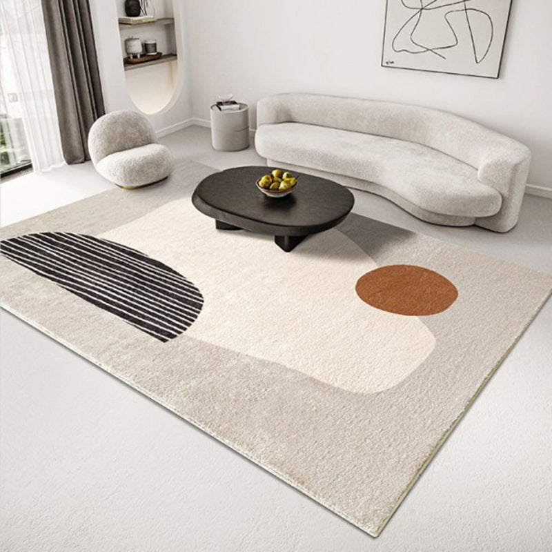 Simplicity Lines Pattern Area Rug Polyester Carpet Non-Slip Backing Indoor Carpet for Living Room