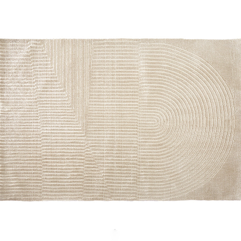 Khaki Pure Color Carpet Polyester Contemporary Area Rug Washable Rug for Living Room