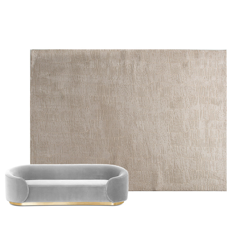 Simple Apricot Modern Rug Polyester Solid Color Area Rug Non-Slip Rug for Living Room