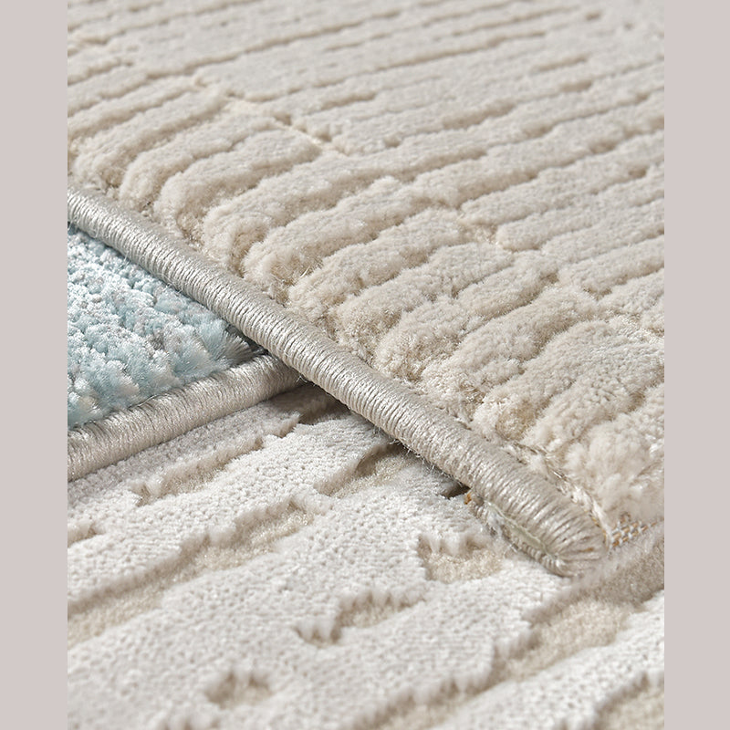 Simple Apricot Modern Rug Polyester Solid Color Area Rug Non-Slip Rug for Living Room