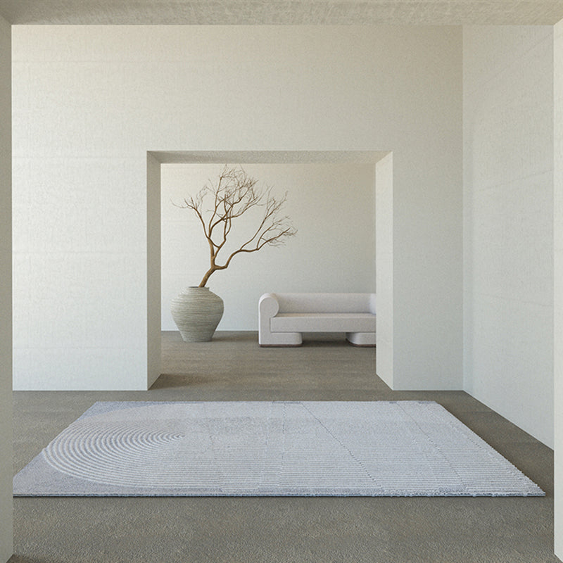 Stylish Grey Modern Rug Polyester Stripe Pattern Area Carpet Non-Slip Backing Rug for Home Decor