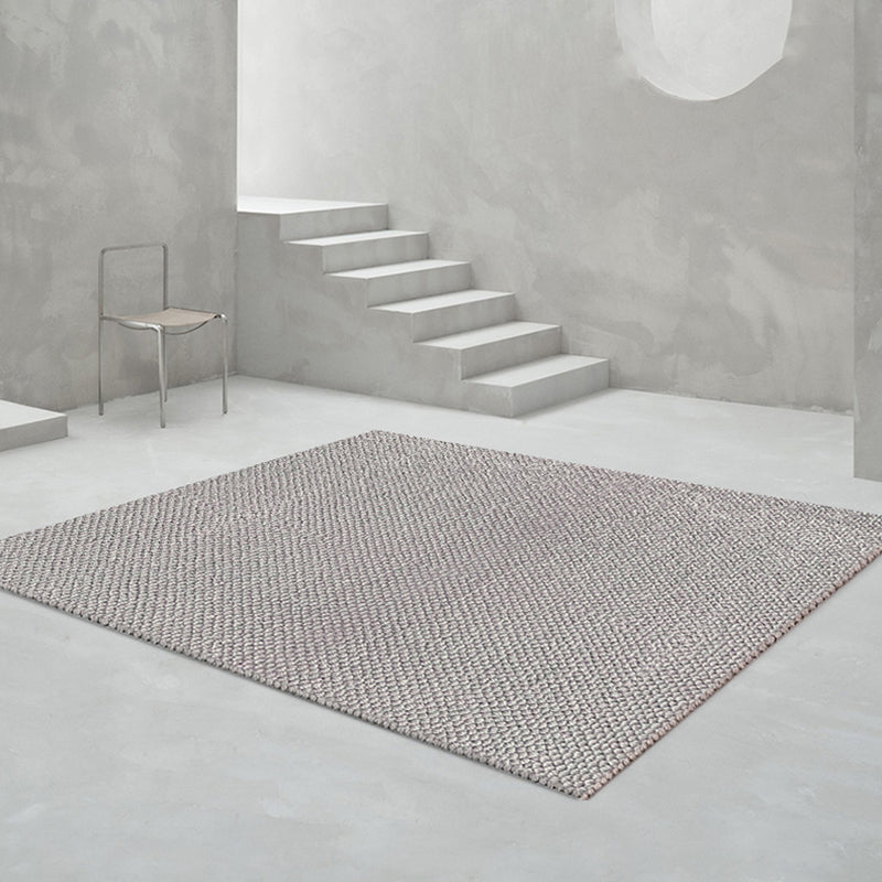 Fancy Grey Modern Carpet Polyester Solid Color Area Rug Non-Slip Backing Rug for Home Decor