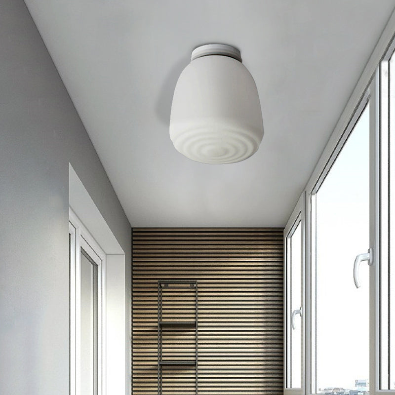 Lanterne encastrée conique 6 "/8" W avec abat-jour en verre opale, éclairage minimaliste à 1 tête pour cuisine