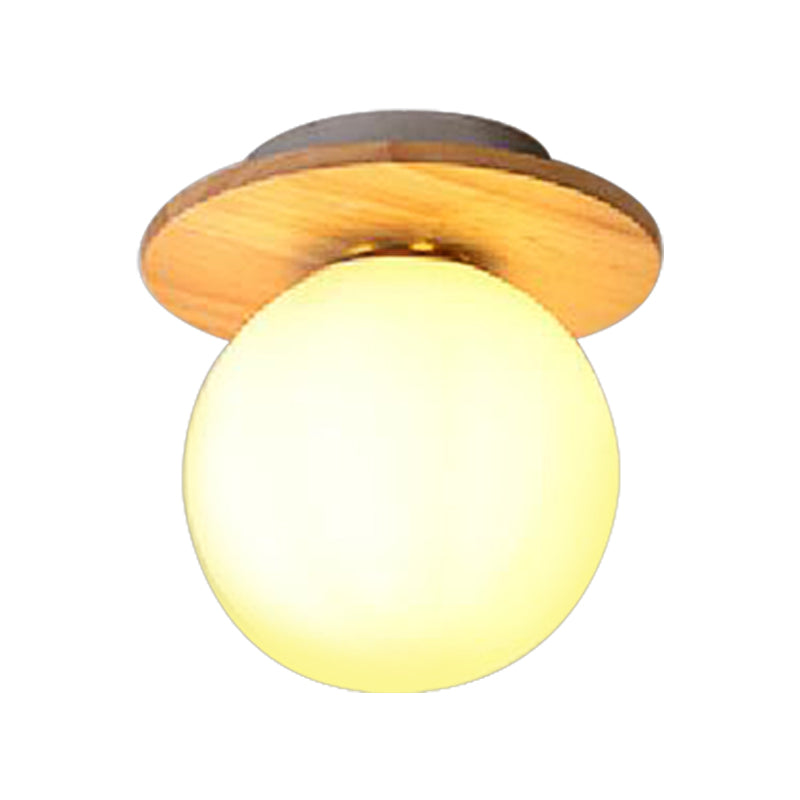 Opal Glass Global Plafonnier encastré moderne à 1 lumière avec auvent gris/blanc/vert/bois