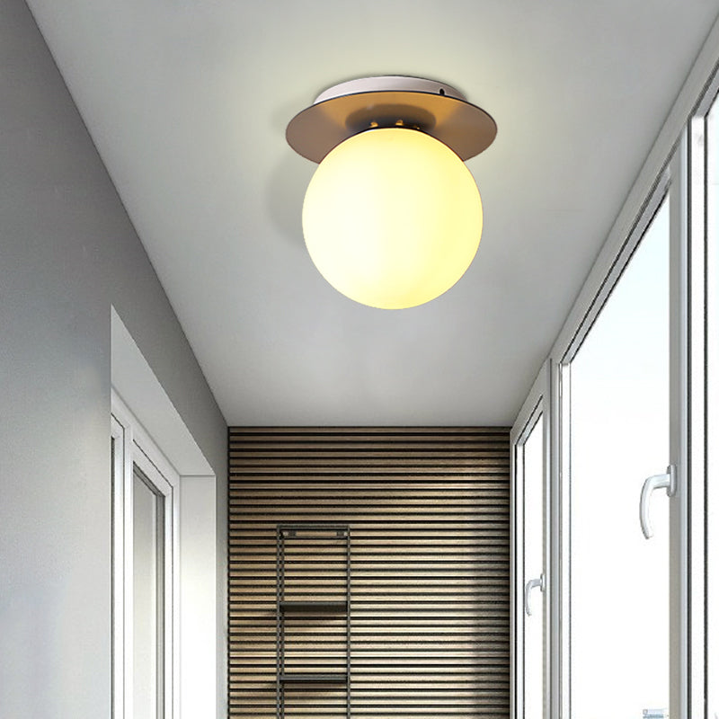 Opal Glass Global Plafonnier encastré moderne à 1 lumière avec auvent gris/blanc/vert/bois