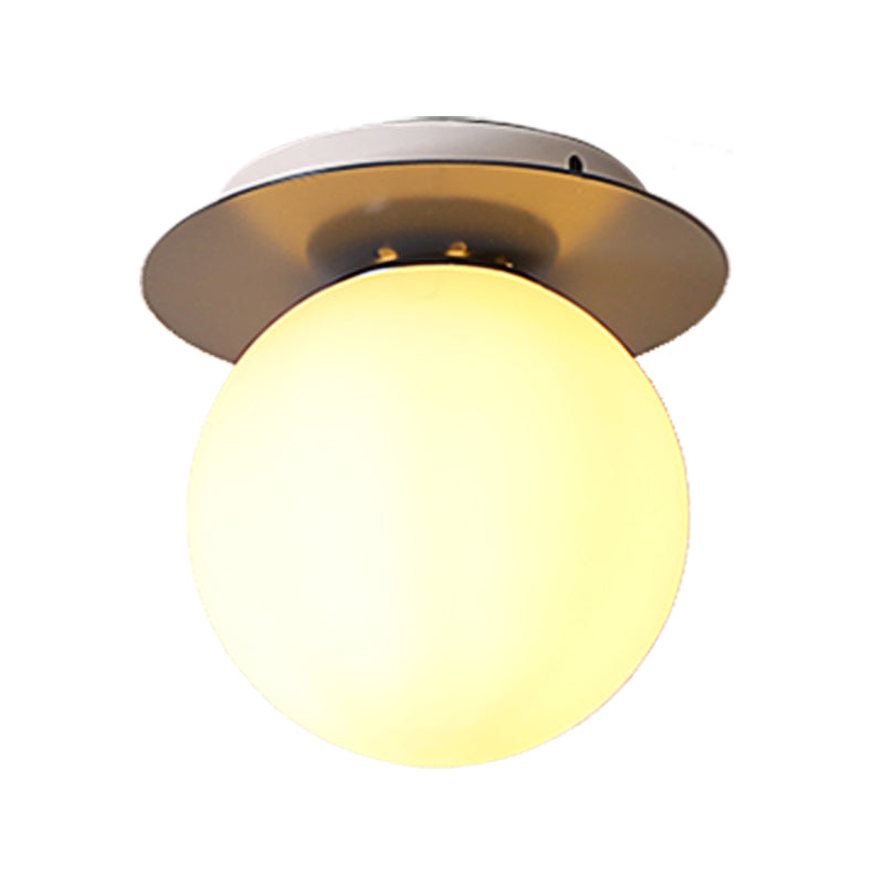 Opal Glass Global Plafonnier encastré moderne à 1 lumière avec auvent gris/blanc/vert/bois