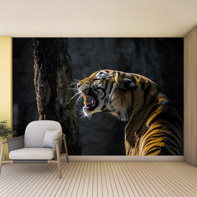 Cool Tiger Jungle Animal Wall Covering for Living Room Decoration, Moisture Resistant