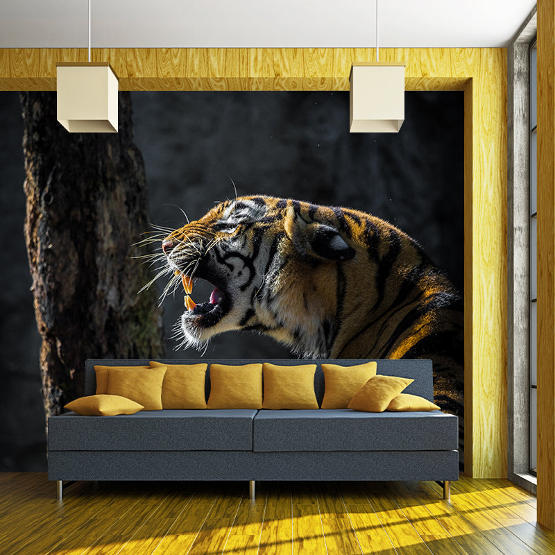Cool Tiger Jungle Animal Wall Covering for Living Room Decoration, Moisture Resistant