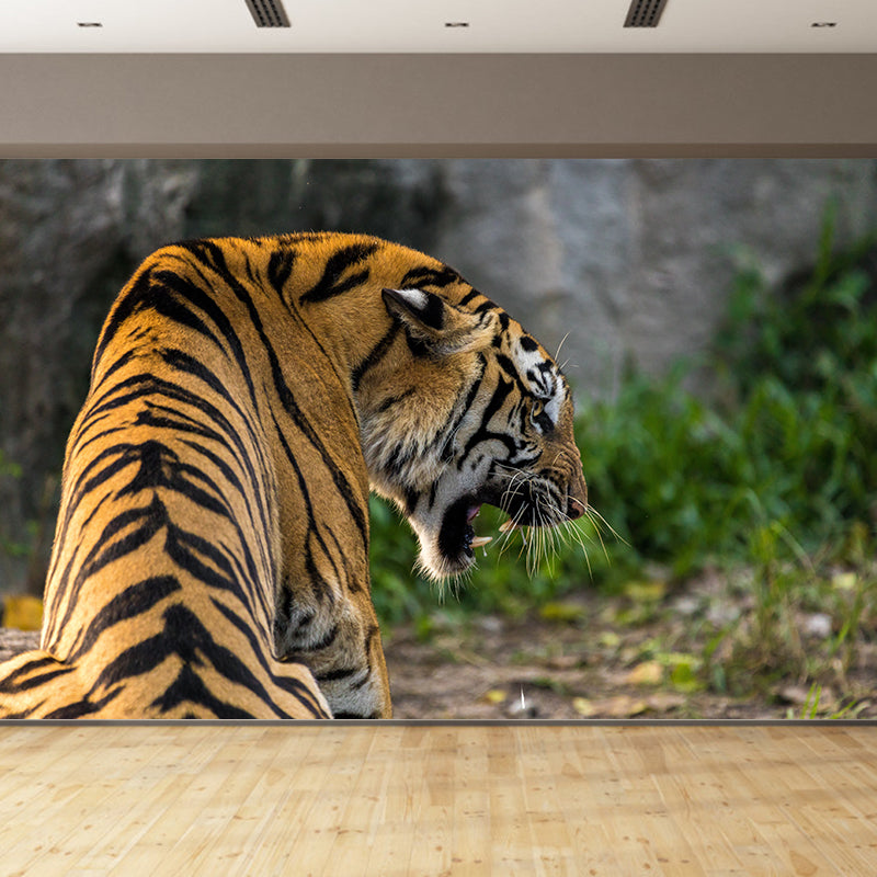 Cool Tiger Jungle Animal Wall Covering for Living Room Decoration, Moisture Resistant