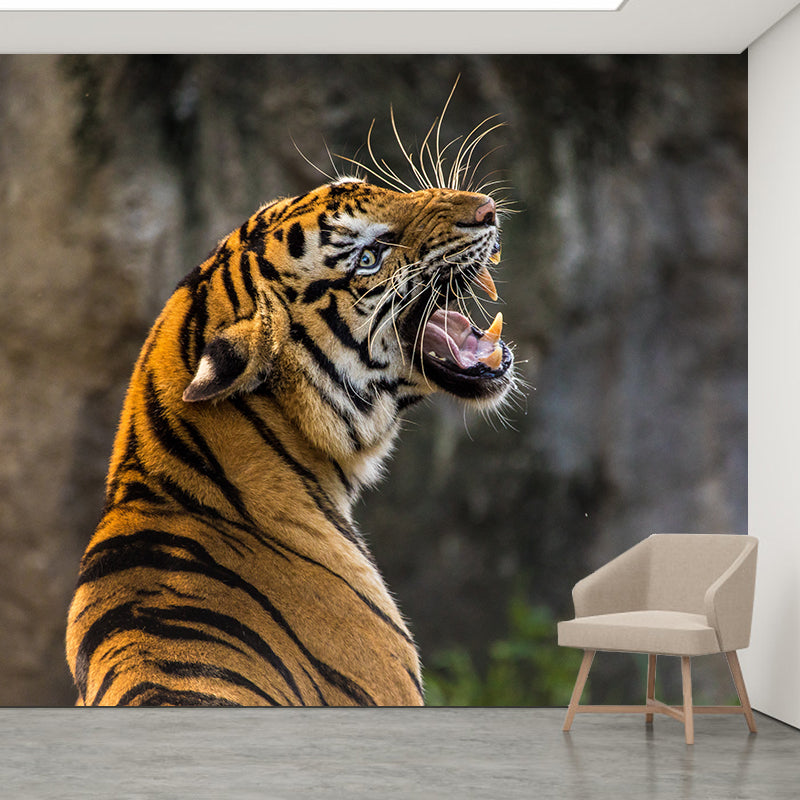Cool Tiger Jungle Animal Wall Covering for Living Room Decoration, Moisture Resistant